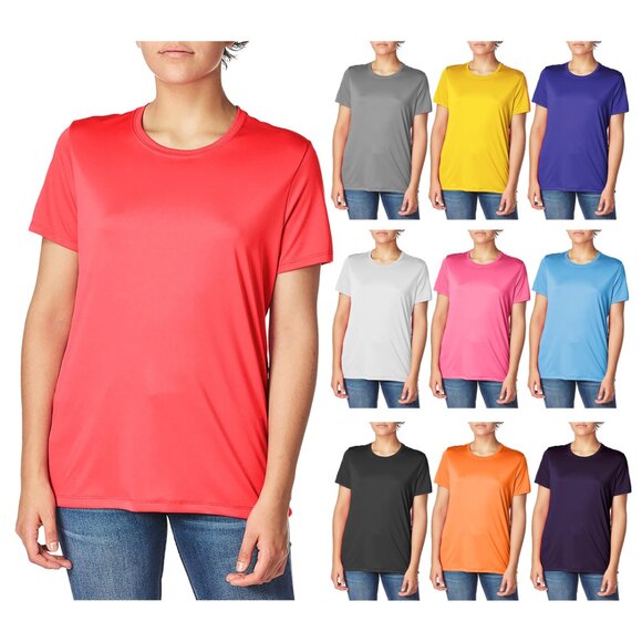 1-Pack Women's Slim-Fit Short Sleeves Crew Neck Black T-Shirt with (Plus Sizes) - Picture 10 of 16